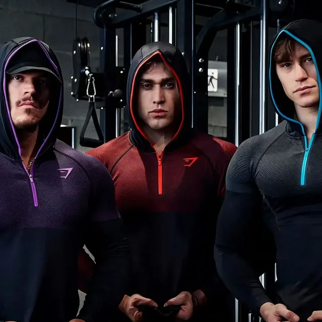 Gymshark Hoodies & Sweatshirts Textured Hooded Quarter-Zip Pullover product detail image 1