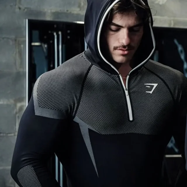 Gymshark Hoodies & Sweatshirts Textured Hooded Quarter-Zip Pullover product detail image 4