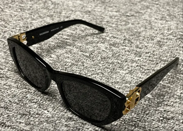 Balenciaga BB Square Sunglasses Black Gold - 1