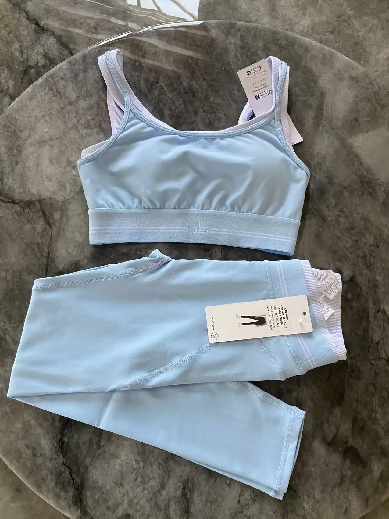 Faux Two-Piece Light Blue