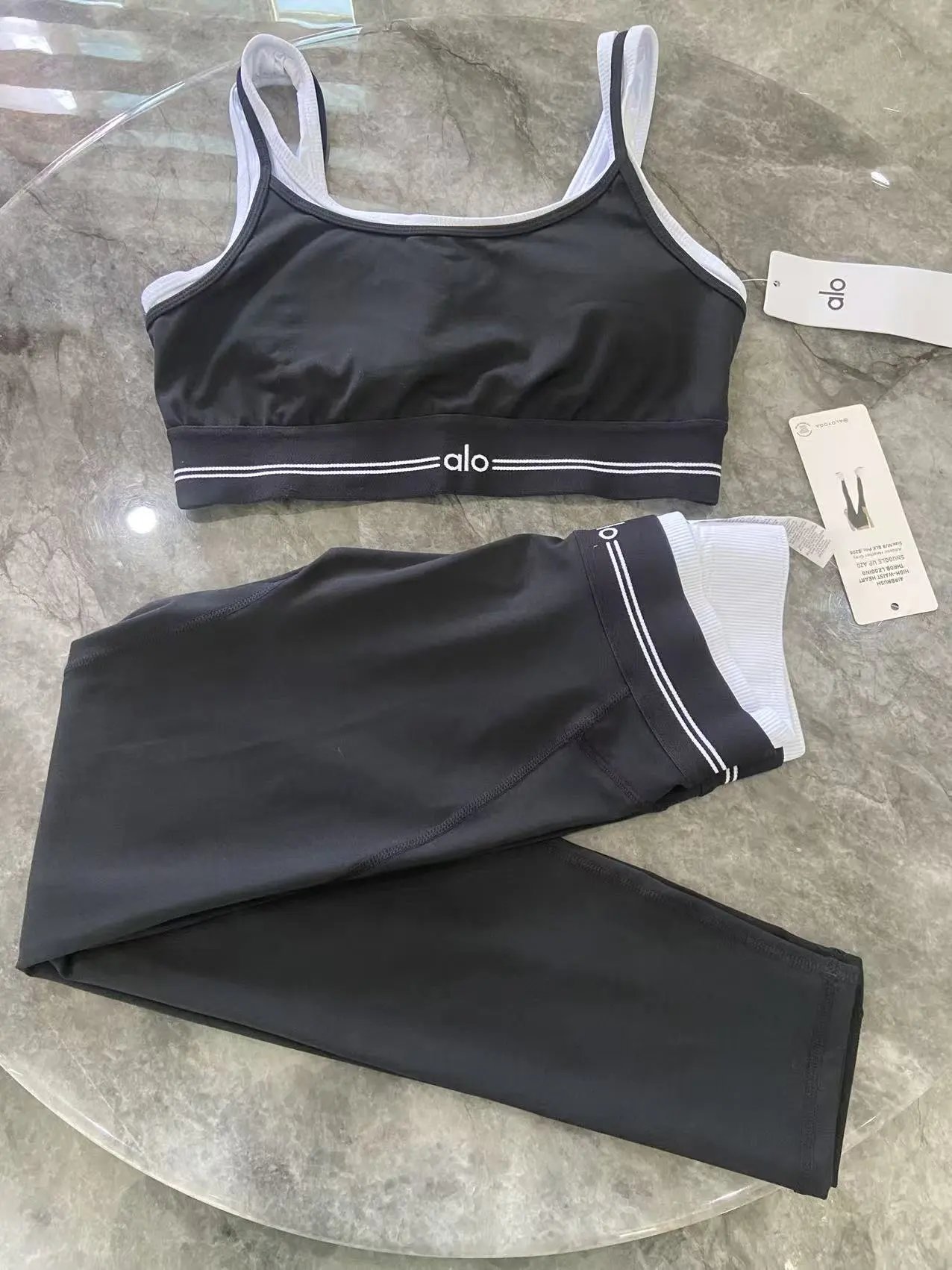 Faux Two-Piece Black