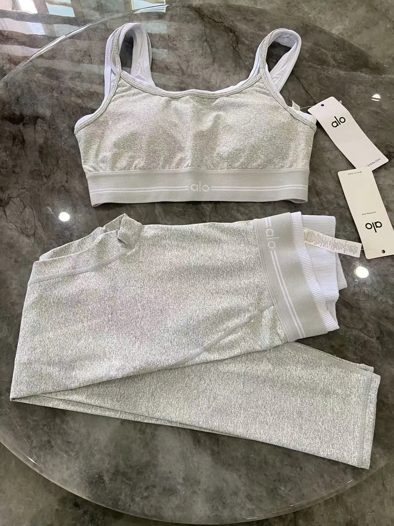 Faux Two-Piece Beige Gray
