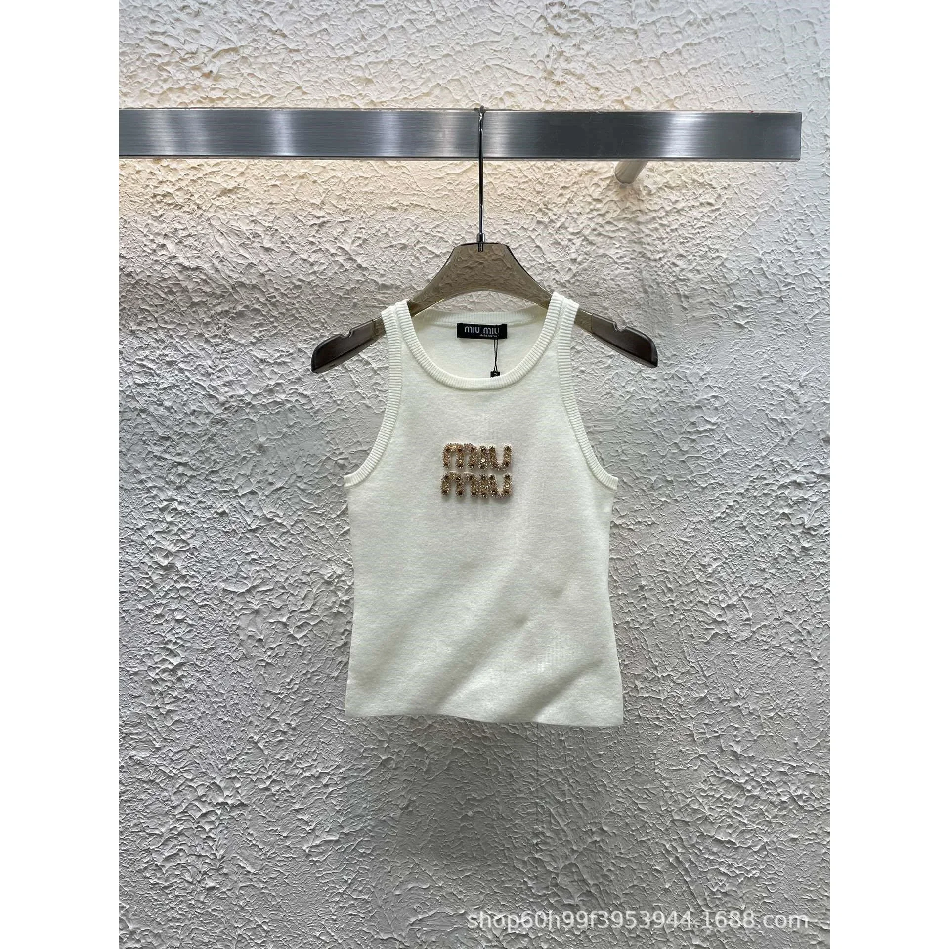 Early Spring Letter Heavy Industry Nail Knitted New Slim Fit Thread Diamond Vest 25* No Quality Problems Cannot Be Returned Without Reason
