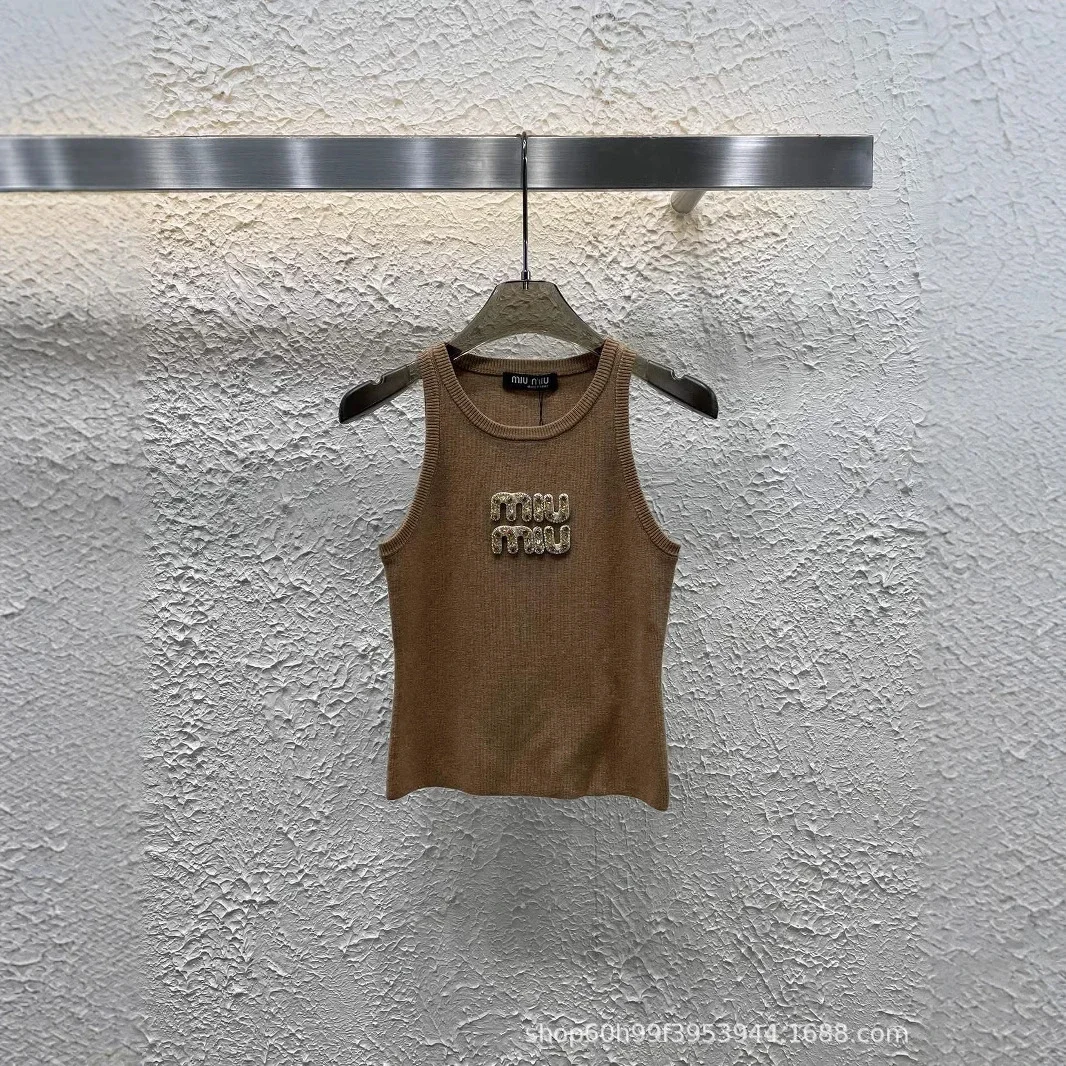 Early Spring Letter Heavy Industry Nail Knitted New Slim Fit Thread Diamond Vest 25* No Quality Problems Cannot Be Returned Without Reason