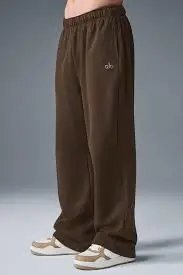 Wide Leg & Cuffed Upgrade to Cotton Mid Batch Casual Loose Warm Straight Leg Sweatpants Men's Women's Athletic Yoga Label Windproof Fleece-Lined Pants *No Returns Without Quality Issues