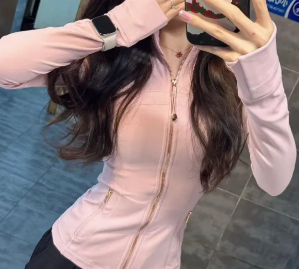 Design Zip-Up Performance Top Pink Activewear - 1