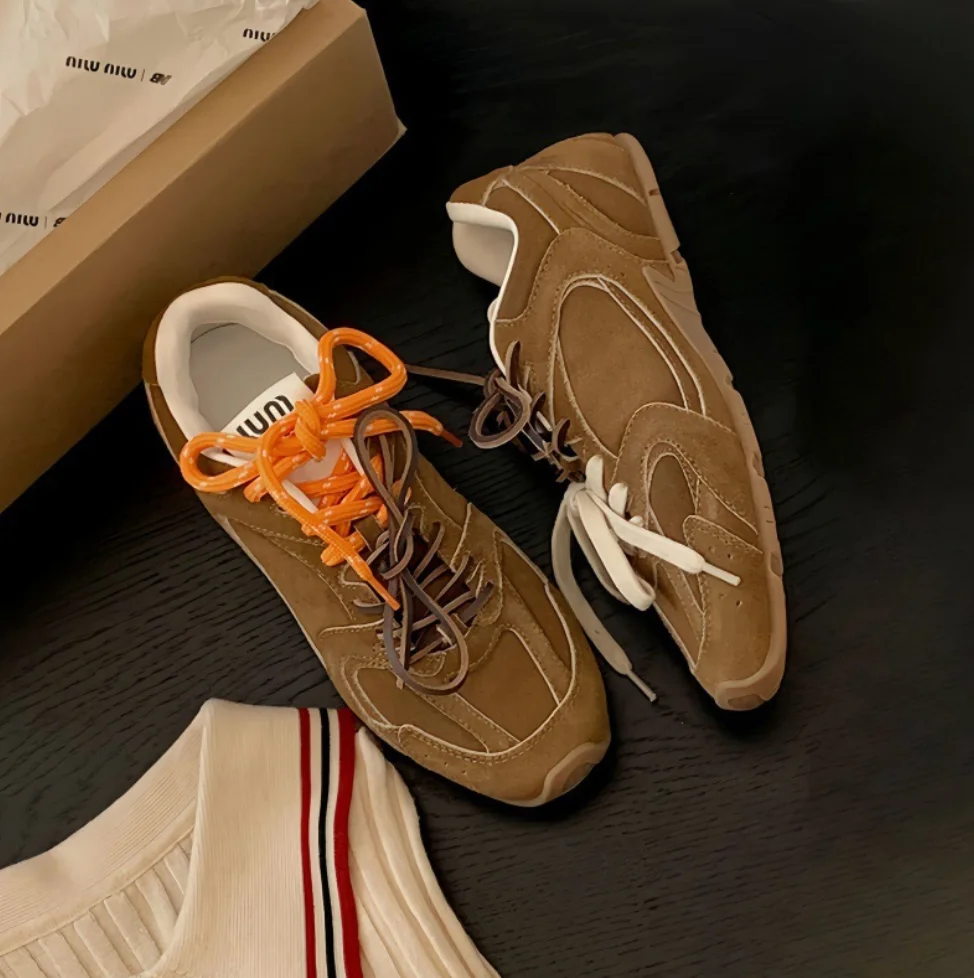 2025 New Co-branded Dad Shoes Women's Shoes Two-Color Belt Genuine Leather Non-Slip Wear-Resistant Sports Shoes *No quality issues and no return without reason