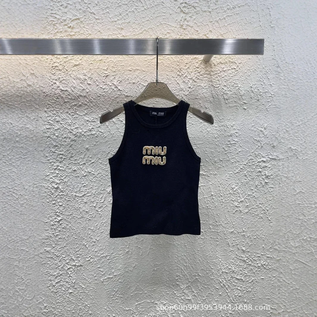 Early Spring Letter Heavy Industry Nail Knitted New Slim Fit Thread Diamond Vest 25* No Quality Problems Cannot Be Returned Without Reason