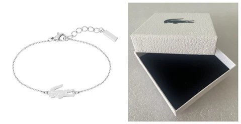 Lacoste Jewelry Crocodile Logo Chain and Link Bracelets — 1 +box