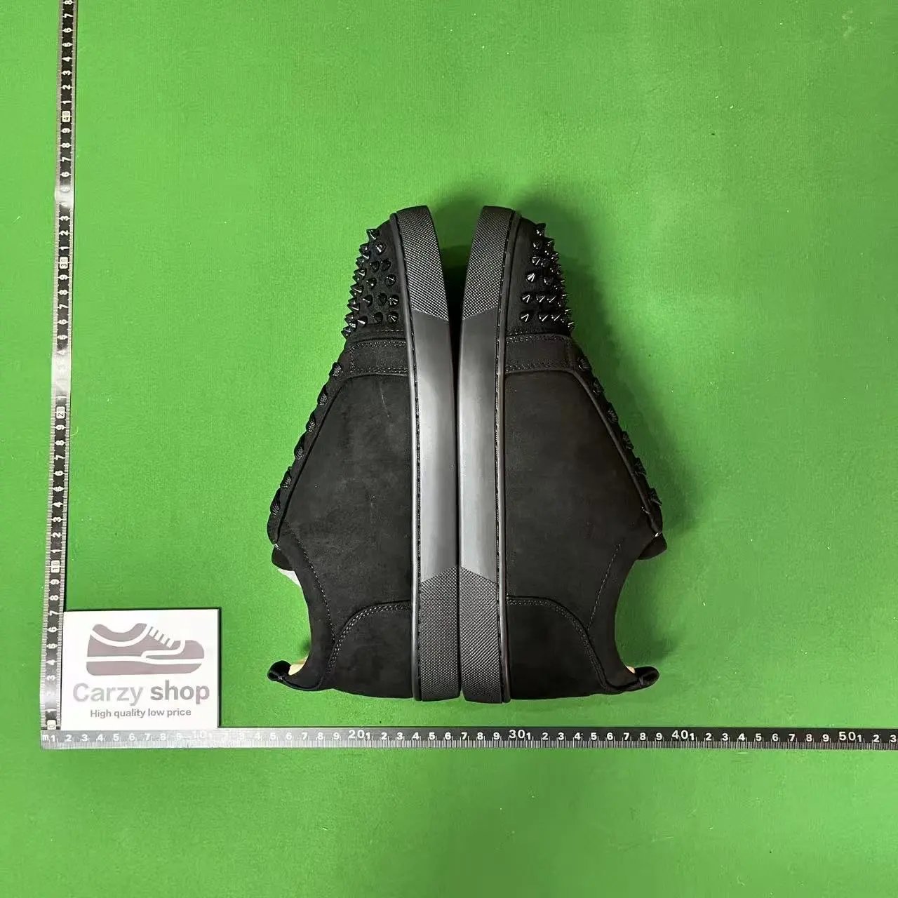 Christian Louboutin black velvet studded sneakers product photo 2