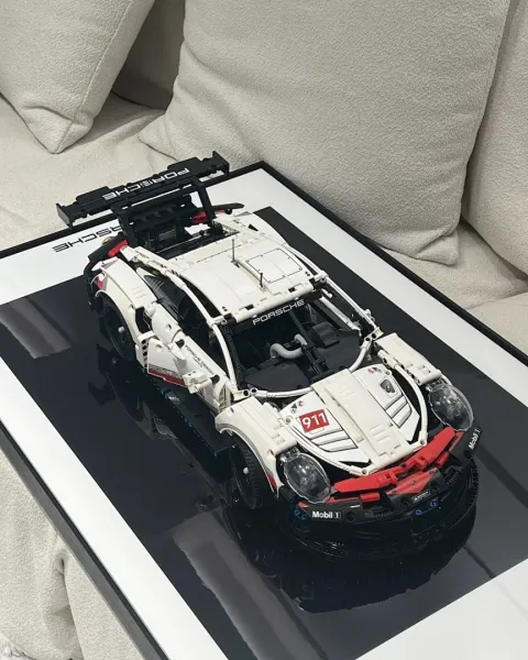LEGO Technic Porsche 911 RSR White and Red Model Car Electronics - 1