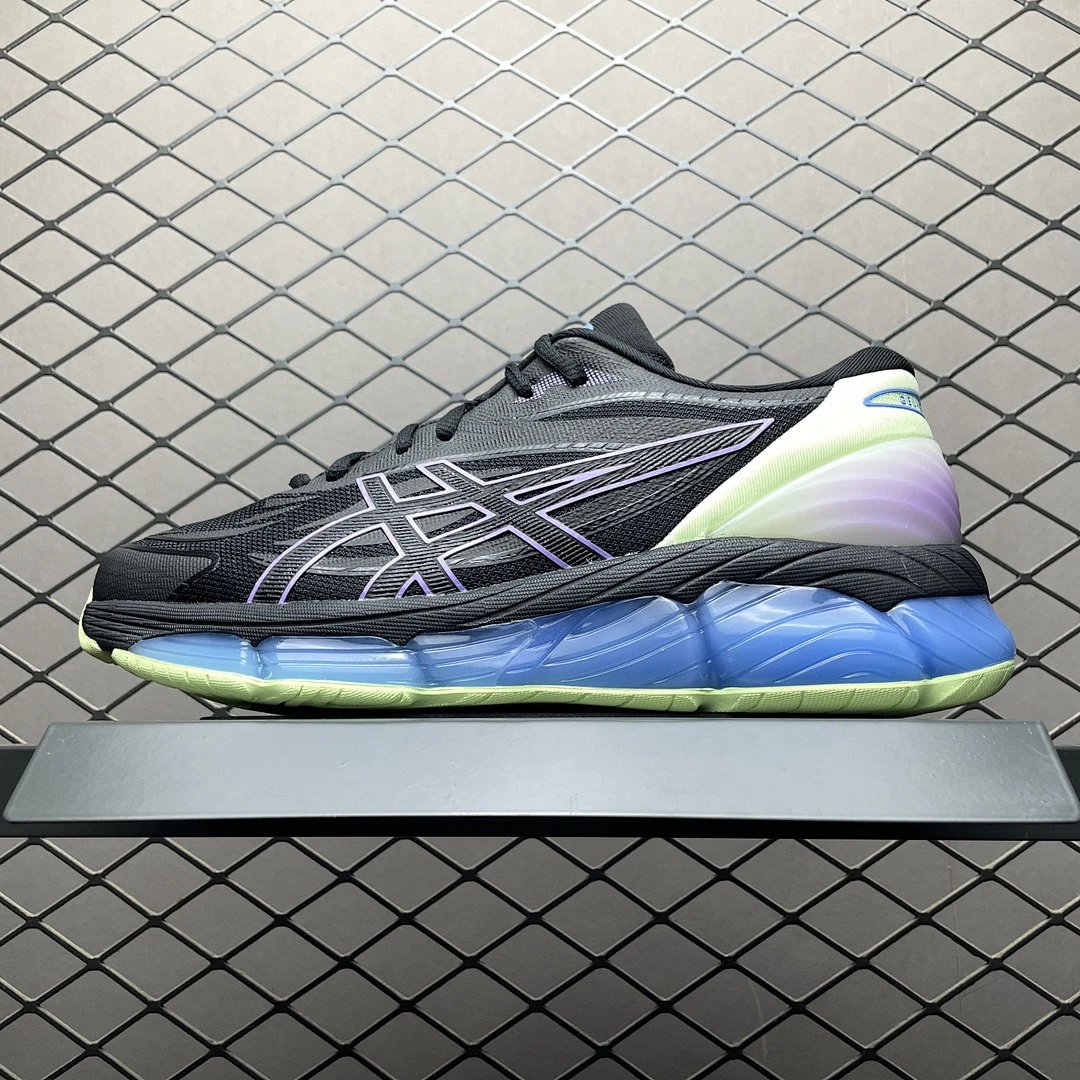 Black and Blue Asics Running Shoe