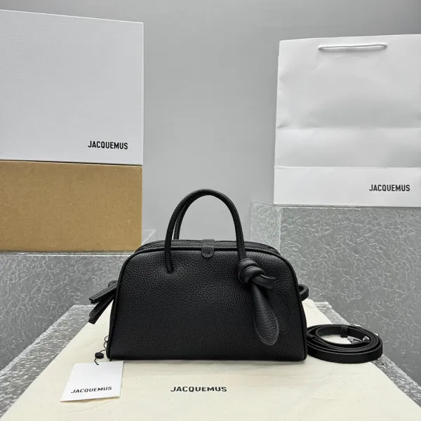 Jacquemus Le Chiquito Black Pebbled Leather Handbag - 1