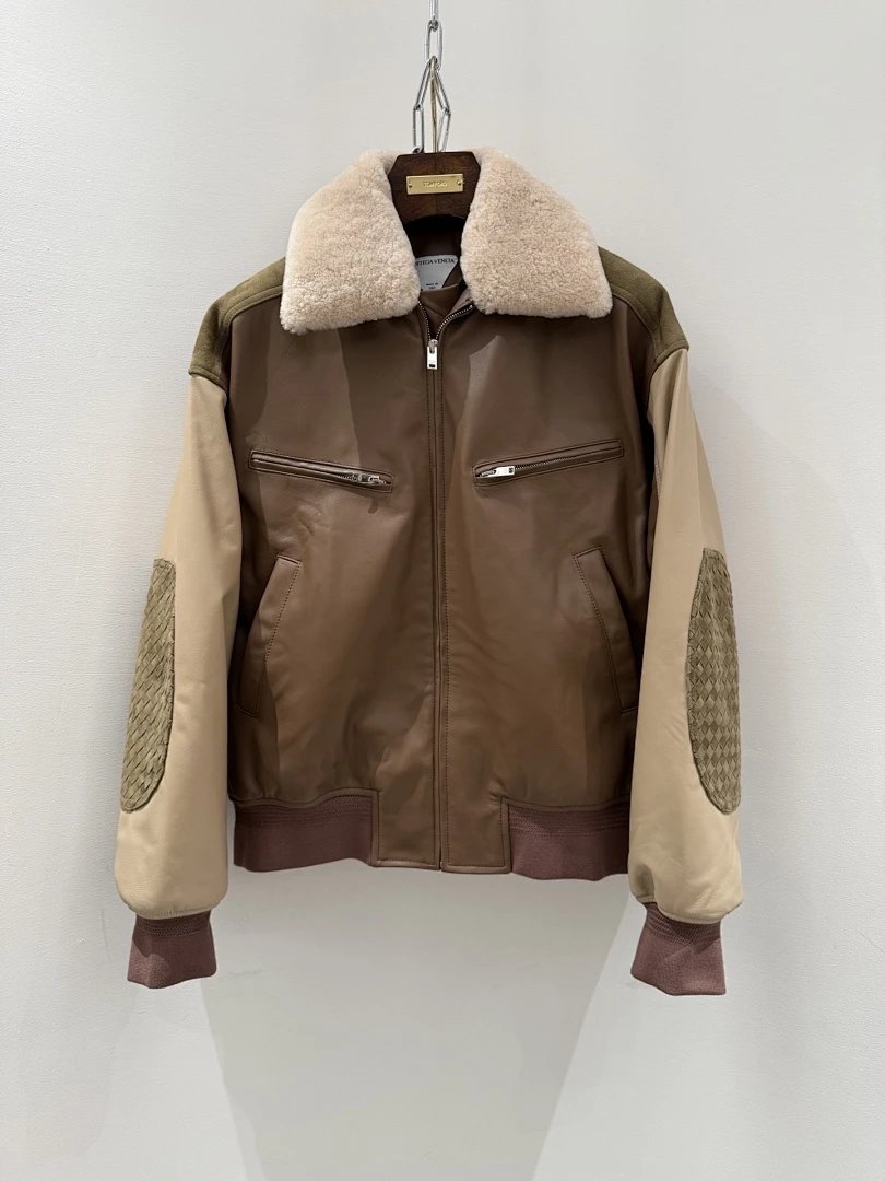 Gucci Leather Bomber Jacket Black with Red-Green Trim Outerwear - 5