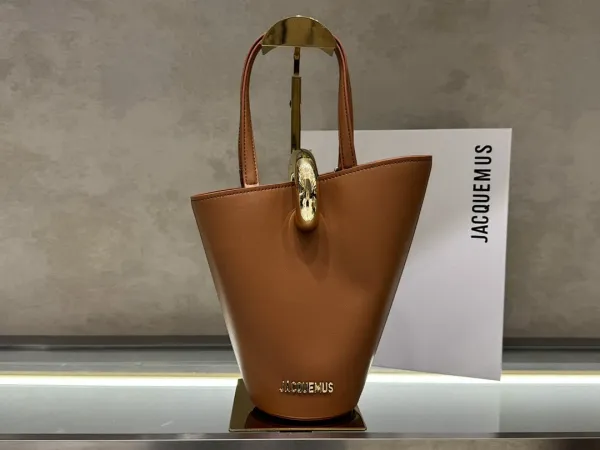 Jacquemus Le Chiquito Bucket Bag Cognac Leather Handbag - 1