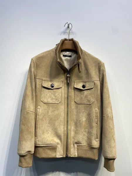 Design Suede Field Jacket Beige Outerwear - 1