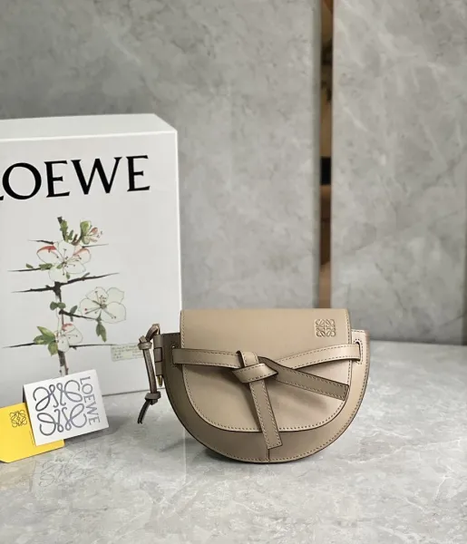 Loewe Puzzle Mini Beige Saddle Bag Crossbody Bags - 1