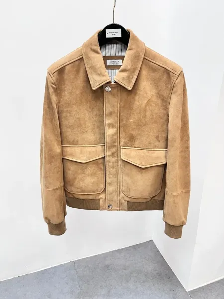Thom Browne Suede Field Jacket Beige Jacket Outerwear Jacket - 1