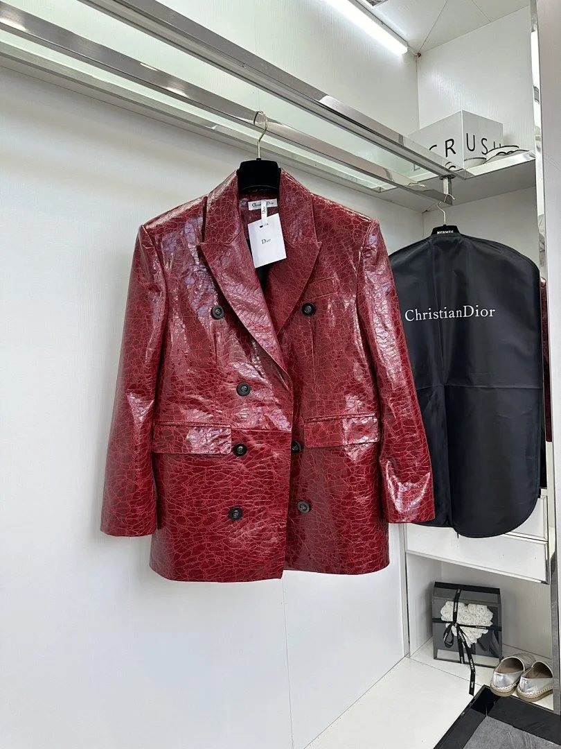 Gucci Leather Bomber Jacket Black with Red-Green Trim Outerwear - 9