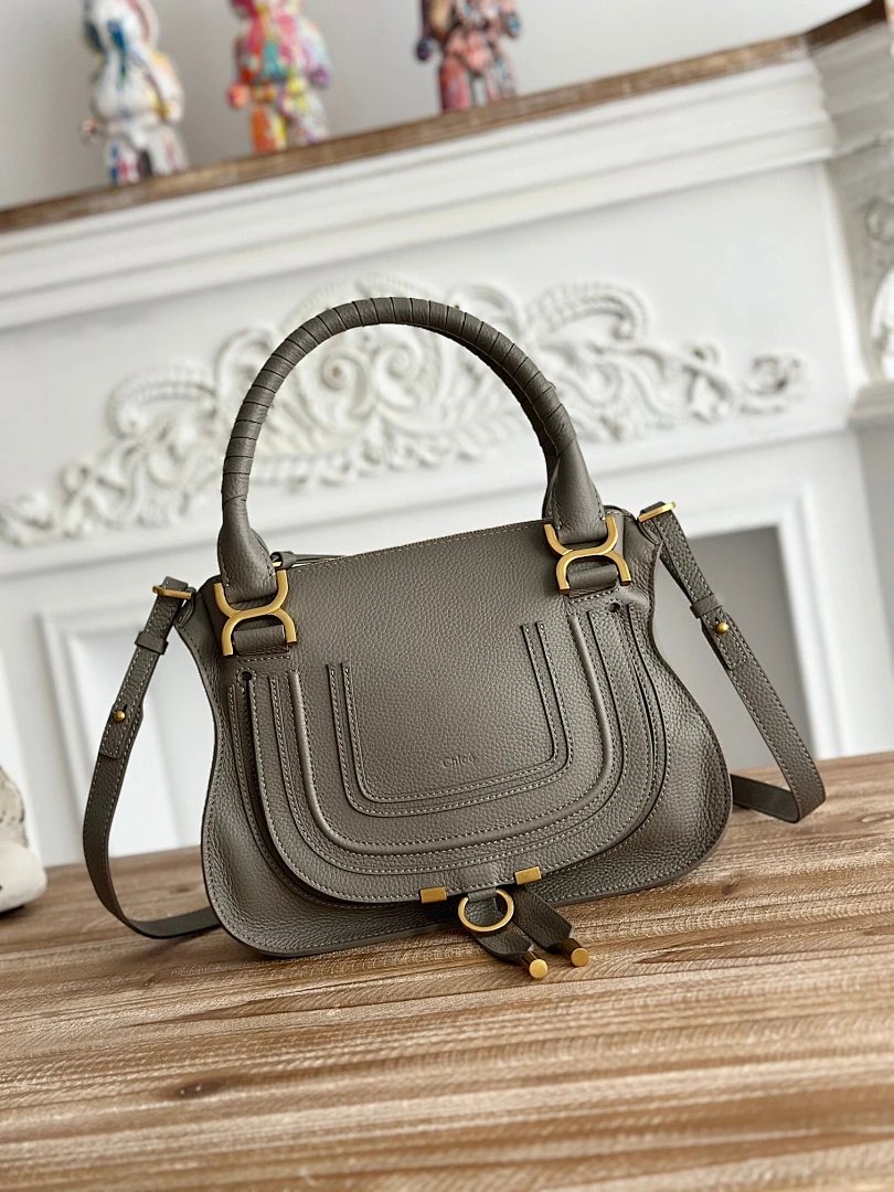Chloé Tote Bag Beige Canvas with Logo Strap Handbag - 10