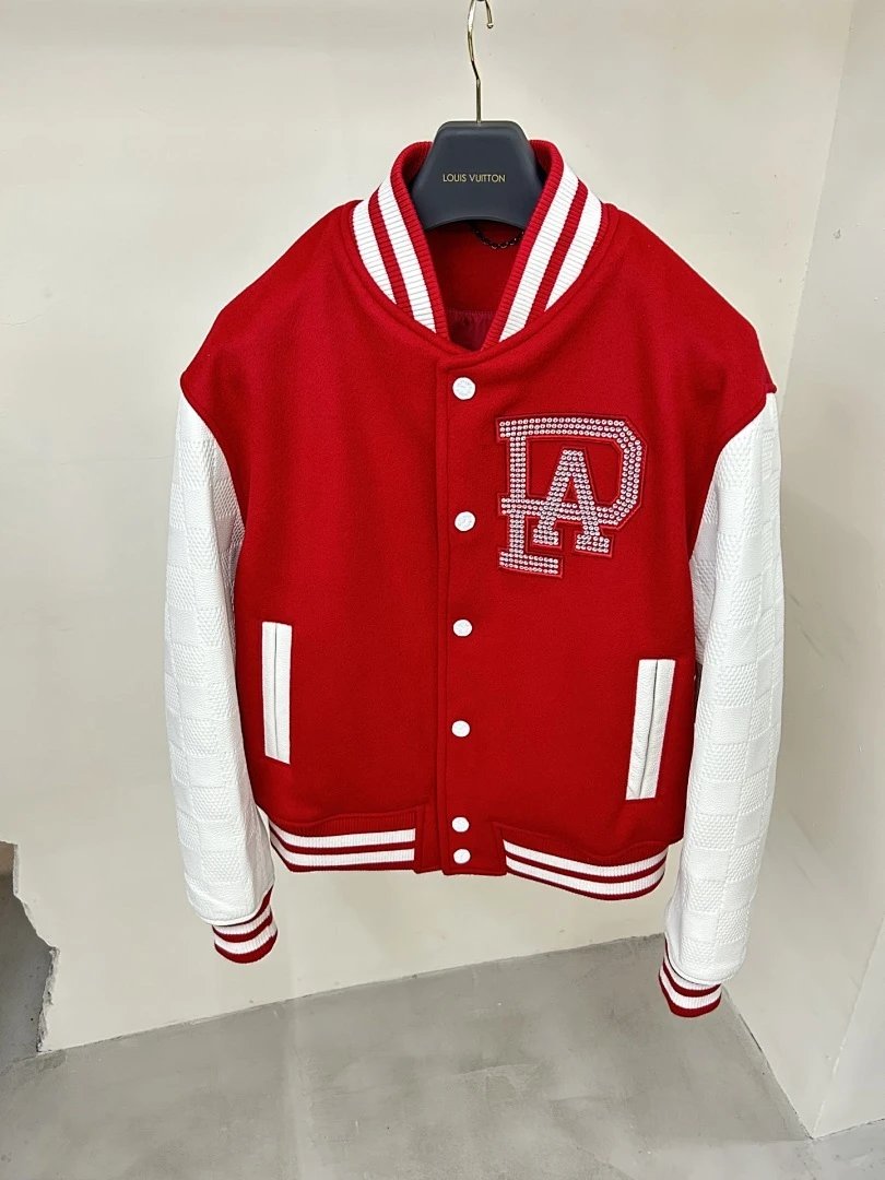 Louis Vuitton Monogram Baseball Jacket Red Outerwear.jacket - 6