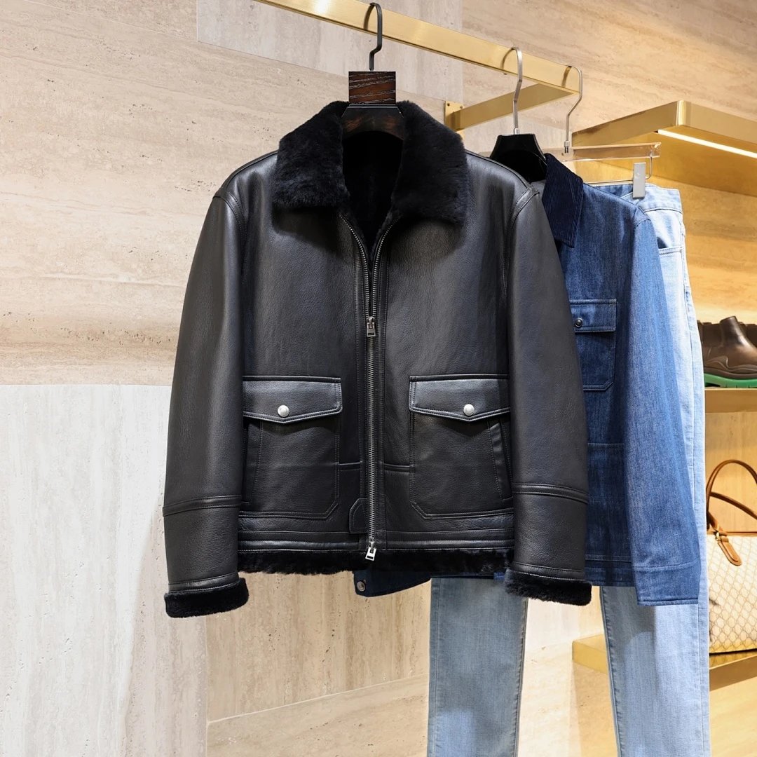 Gucci GG Marmont Leather Bomber Jacket Black - 9
