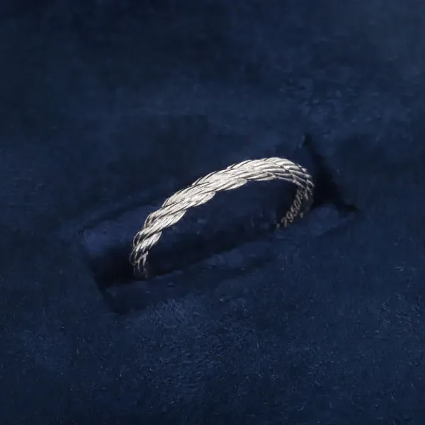 Design Braided Silver Ring Jewelry - 1