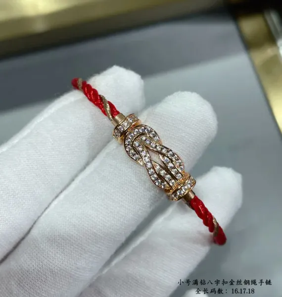 Design Small Full Diamond Knot Gold Steel Rope Bracelet Jewelry - 1