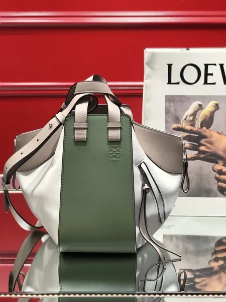 Loewe Puzzle Bag Green and White Leather Shoulder Bag - 1