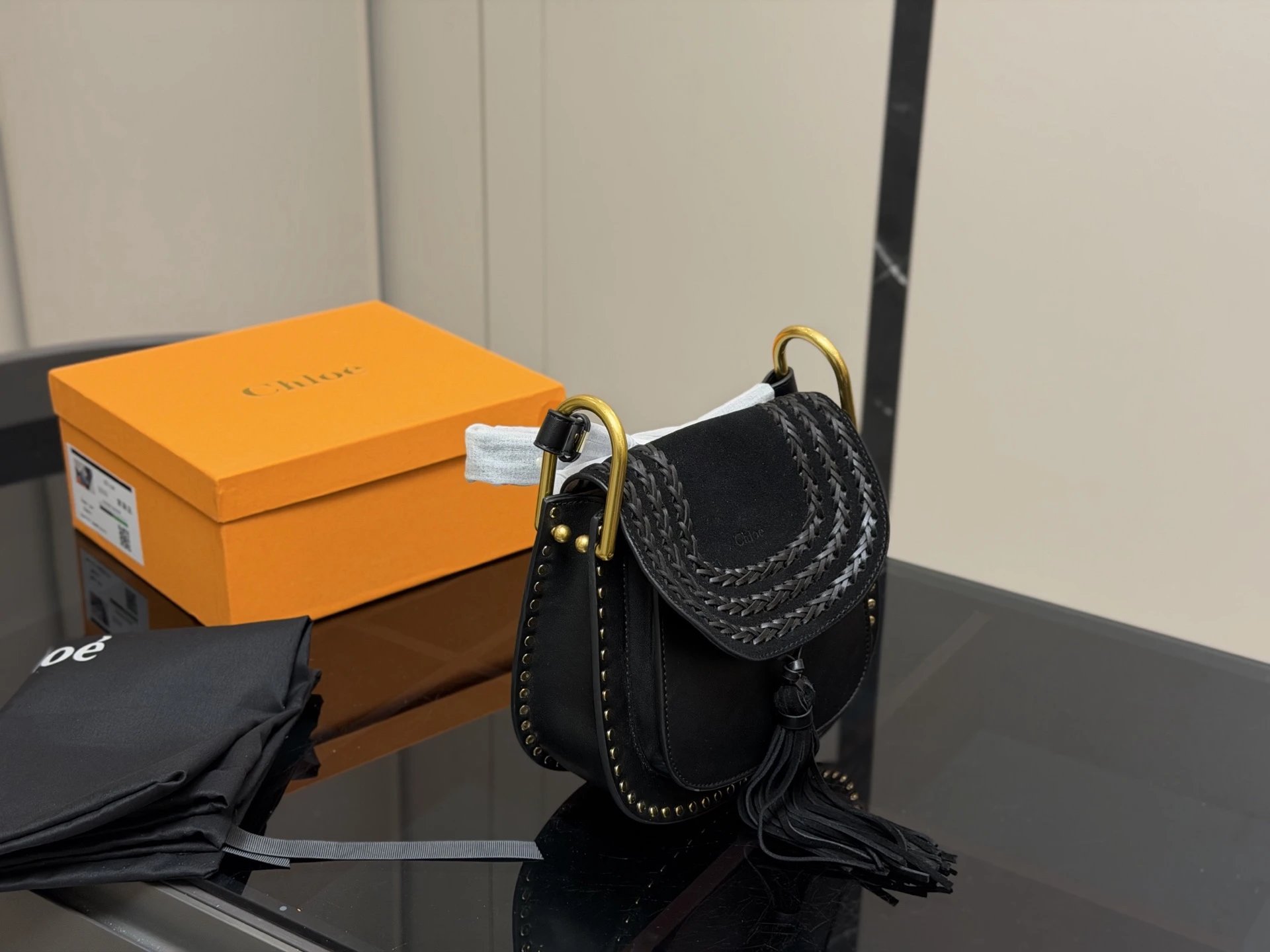 Chloé Mini Marcie Suede Olive Green Chain Shoulder Bag - 7