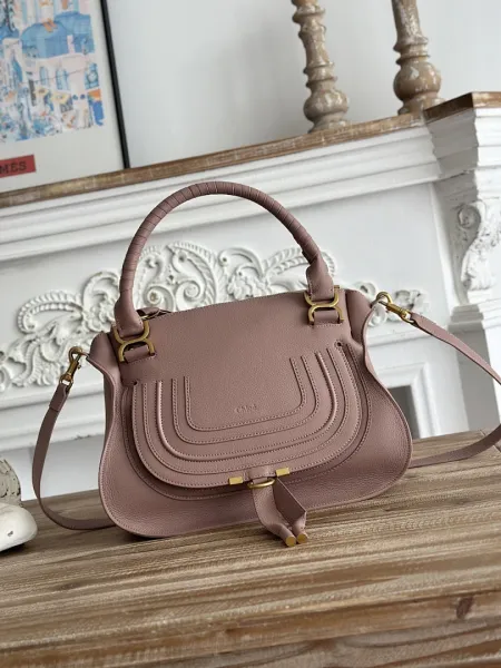 Chloé Tote Bag Beige Canvas with Logo Webbing Handles - 5