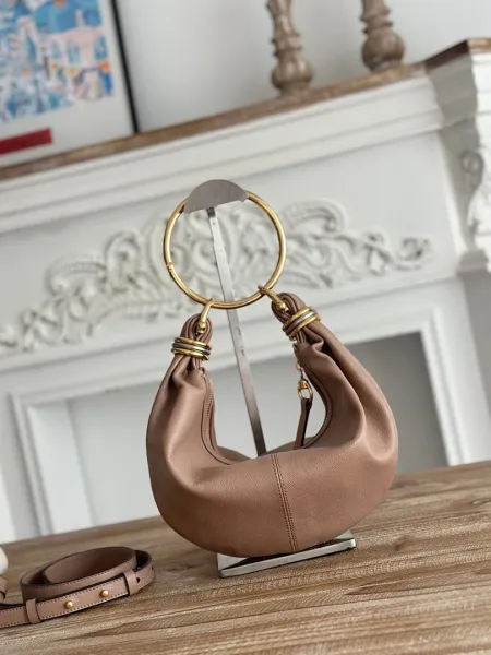 Chloé Tote Bag Beige Canvas with Logo Webbing Handles - 3