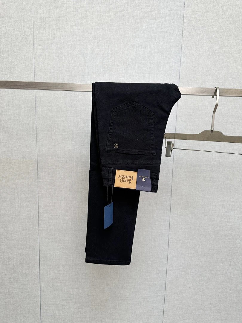 Louis Vuitton Monogram Embroidered Denim Jeans Blue - 9