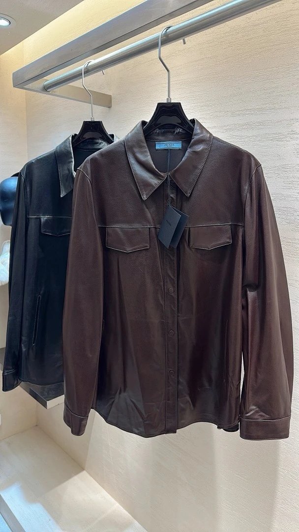 Gucci Leather Bomber Jacket Black with Red-Green Trim Outerwear - 11