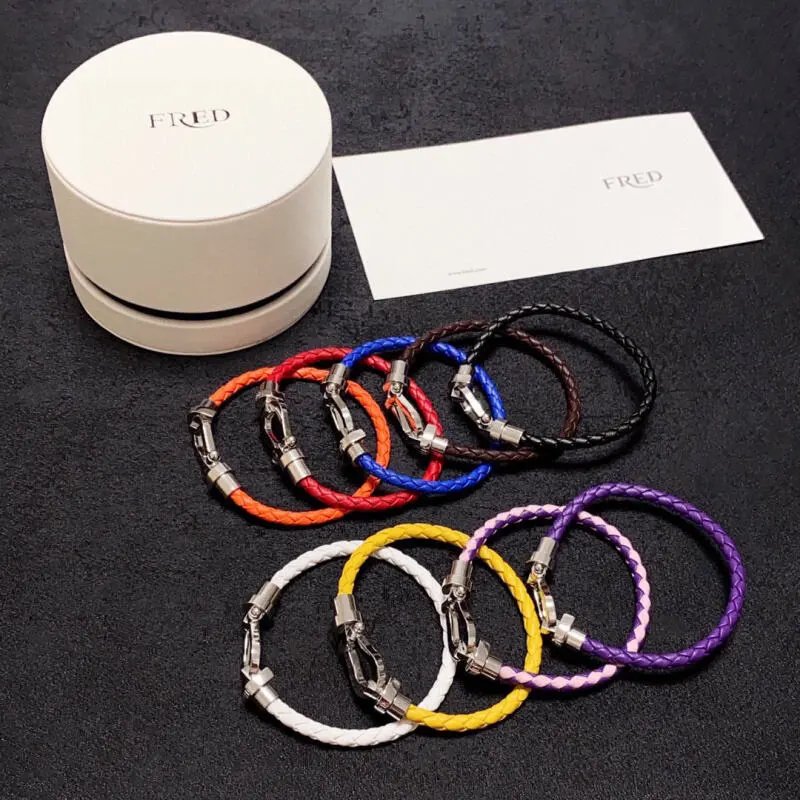FRED Force 10 Leather Braided Bracelets Multicolor Set Jewelry