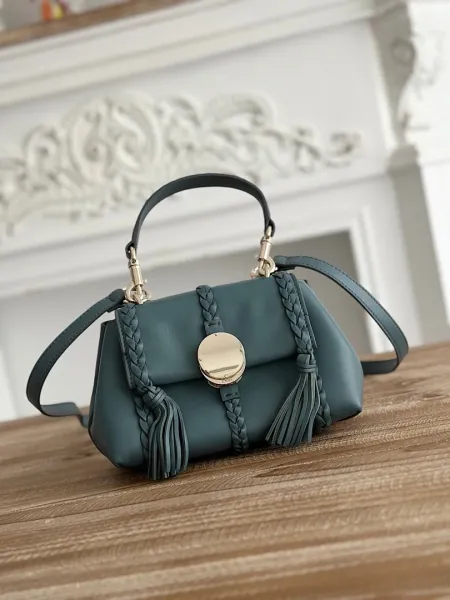 Chloé Faye Mini Bag Teal Green Leather Handbag - 1