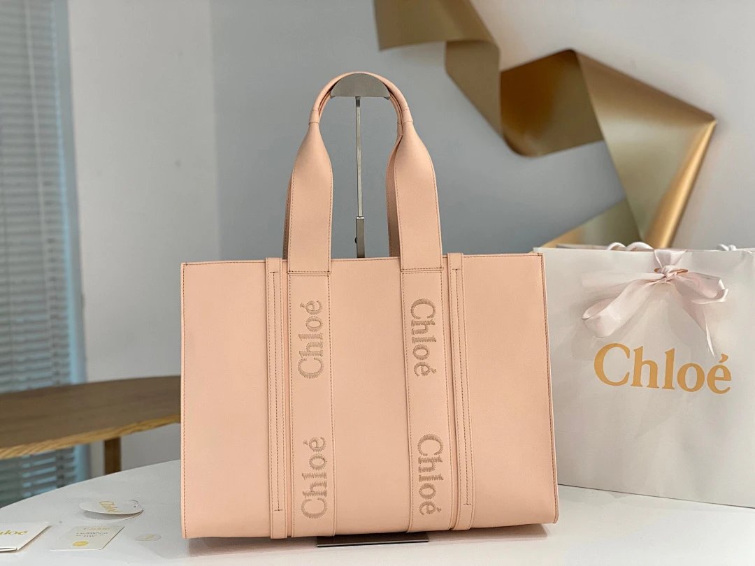 Chloé Woody Tote Bag Blush Pink Handbag - 10