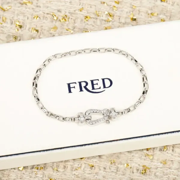 FRED Force 10 Bracelet Silver with Pavé Diamonds Jewelry - 1
