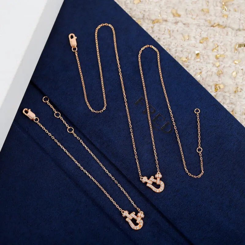FRED Force 10 Necklace Rose Gold with Diamonds Jewelry - 1