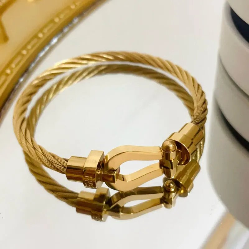 FRED Force 10 Gold Cable Bracelet Jewelry
