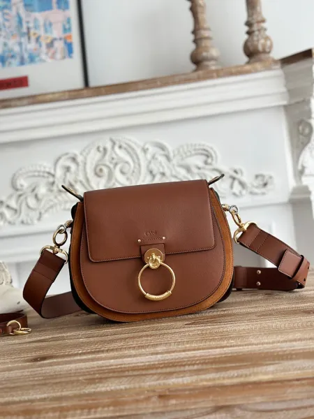 Chloé Marcie Saddle Bag Brown Leather Crossbody Bag - 1