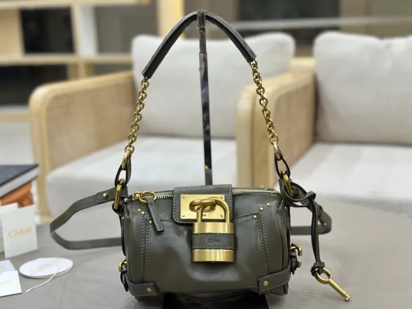 Chloé Mini Paddington Bag Olive Green Leather Shoulder Bag - 1
