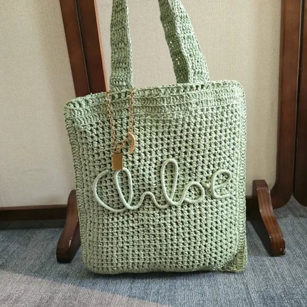 Chloé Crochet Tote Bag in Navy Blue - 8