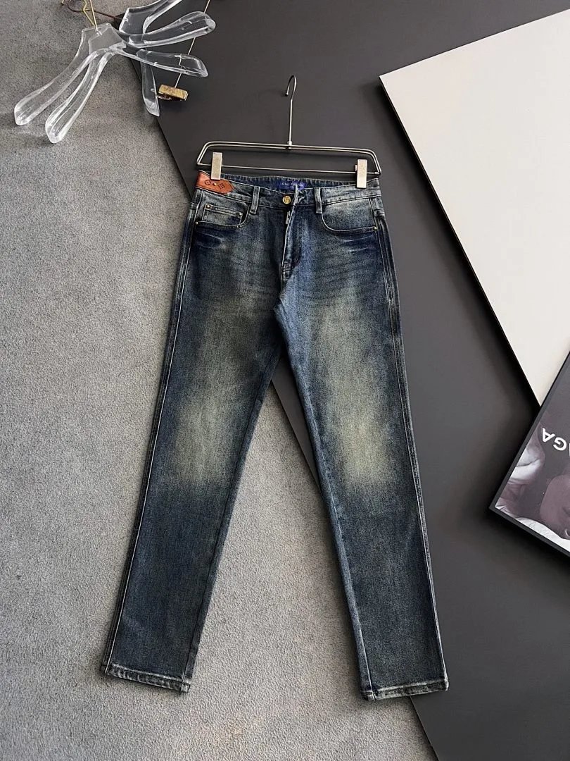 Louis Vuitton Monogram Embroidered Denim Jeans Blue - 3