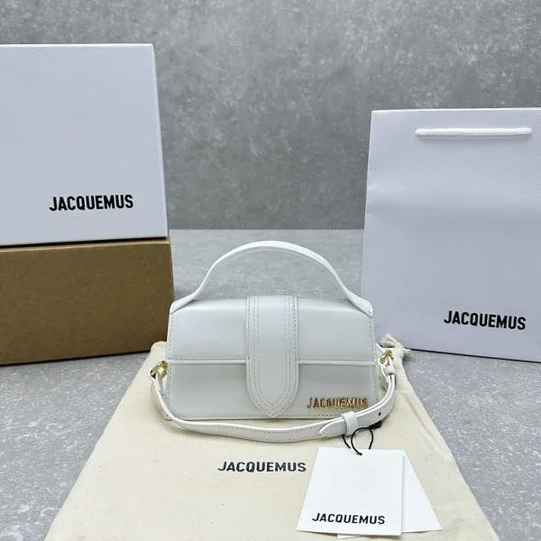 Jacquemus Le Chiquito White Bucket Bag with Gold Hardware Handbags - 4