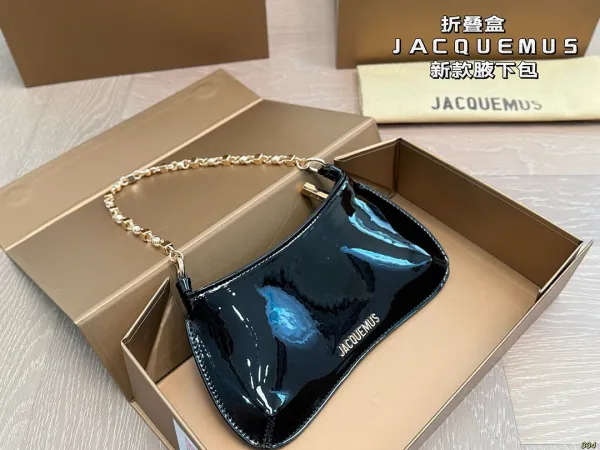 Jacquemus Le Chiquito Patent Black Underarm Bag - 1