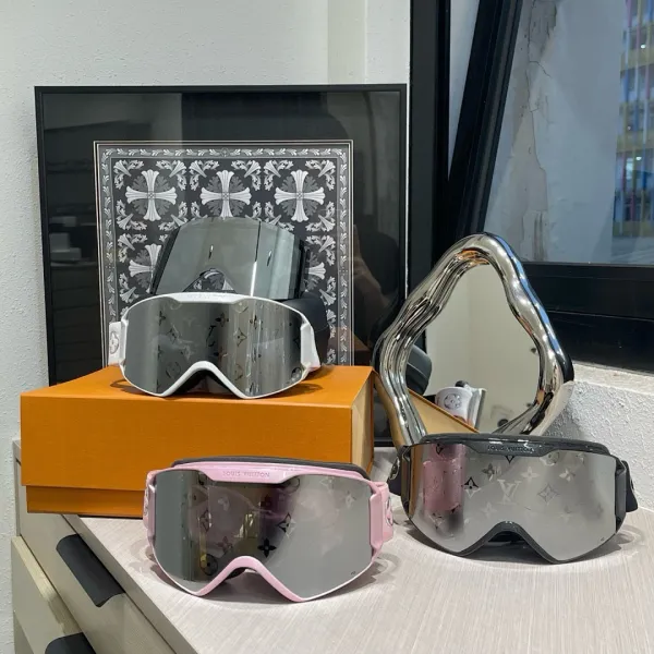 Louis Vuitton Monogram Ski Goggles White Pink Black Eyewear - 1