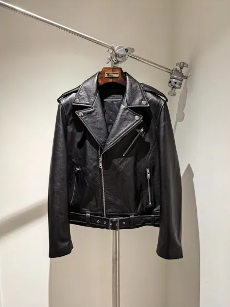 Saint Laurent Classic Leather Biker Jacket Black - 1