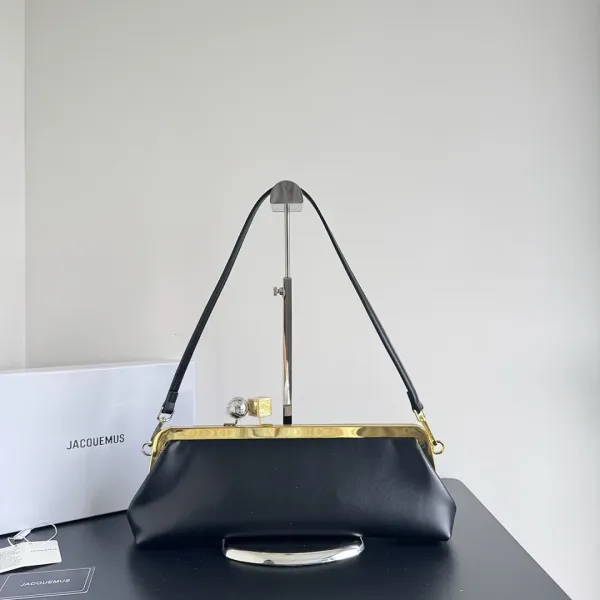 Jacquemus Le Chiquito White Bucket Bag with Gold Hardware Handbags - 3