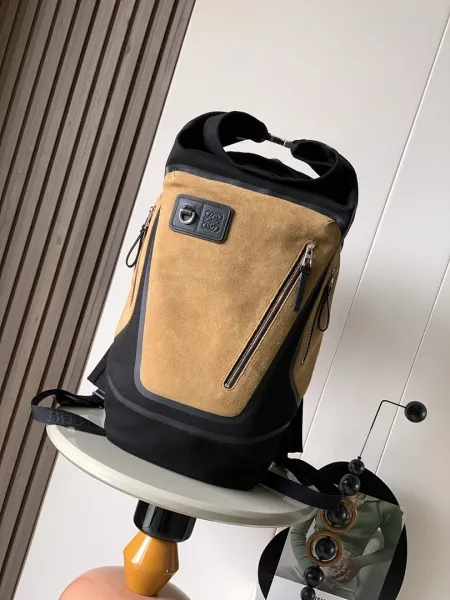 Loewe Chain Bucket Bag Mustard Yellow Leather Handbags - 3